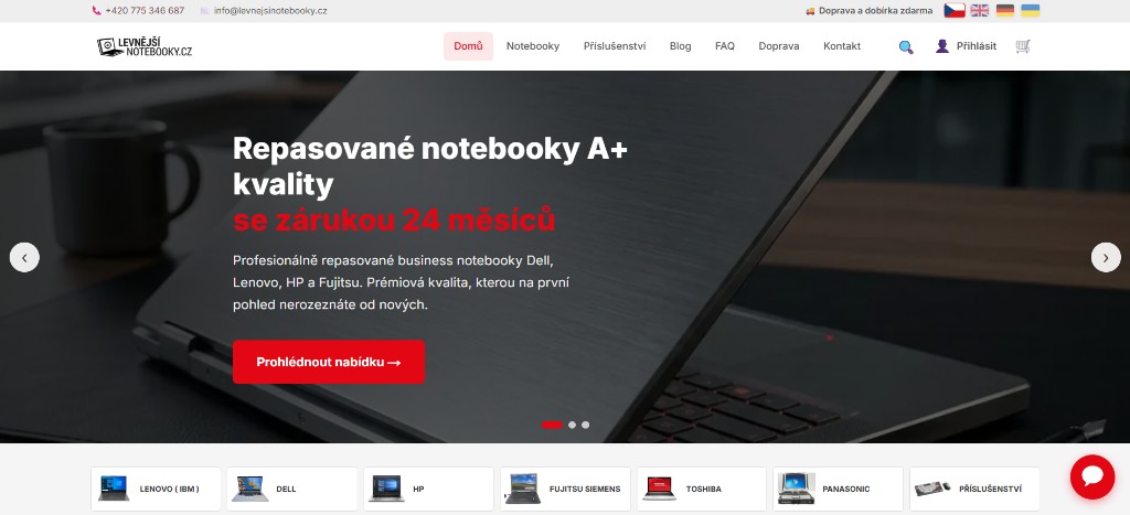 Náhled e-shopu levnejsinotebooky.com — repasované notebooky